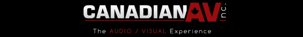 Canadian AV Inc. The audio / visual experience logo.